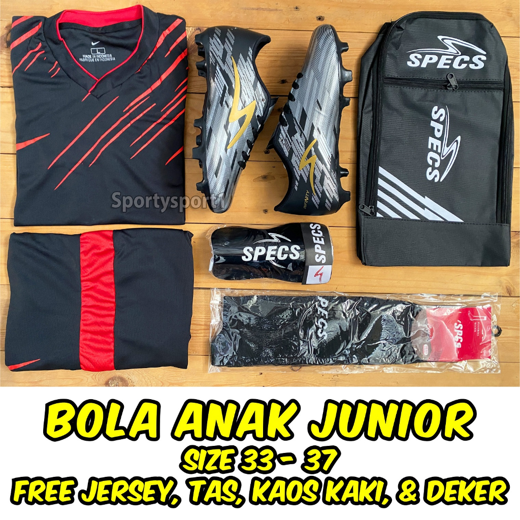 PAKET SEPATU BOLA ANAK DAPAT SETELAN JERSEY TAS SEPATU DEKER & KAOS KAKI, SEPATU BOLA ANAK ORTUS, SE