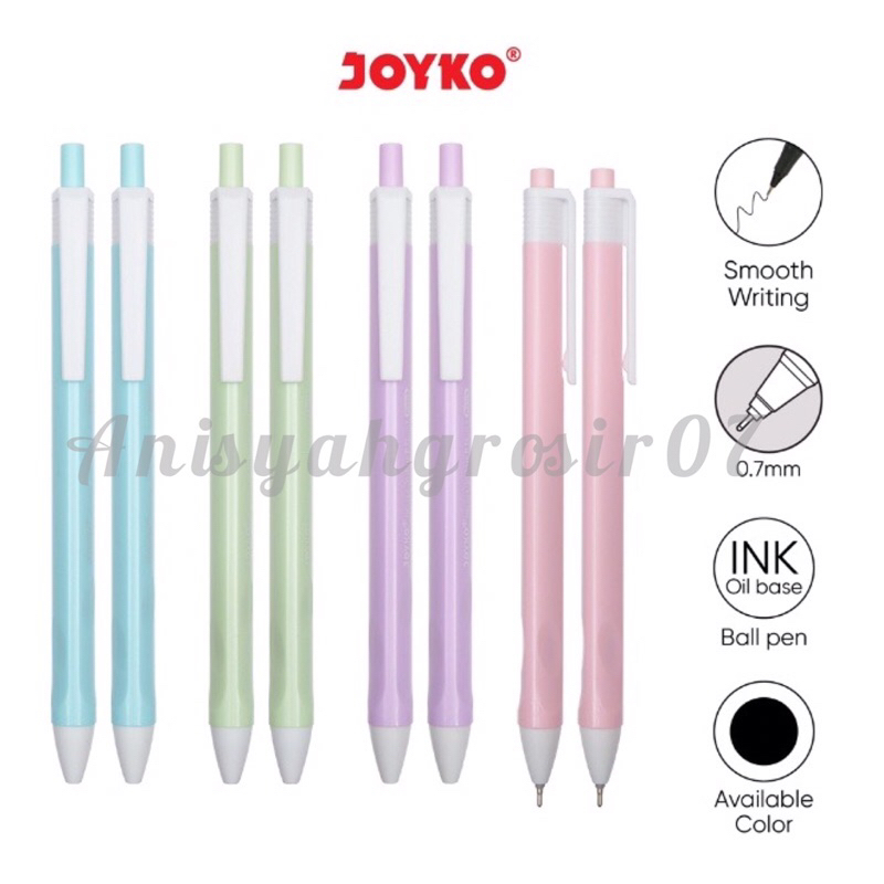 

(1 PACK) Pulpen Bulpen Joyko vokus PTL BP-342 warna pastel tinta hitam