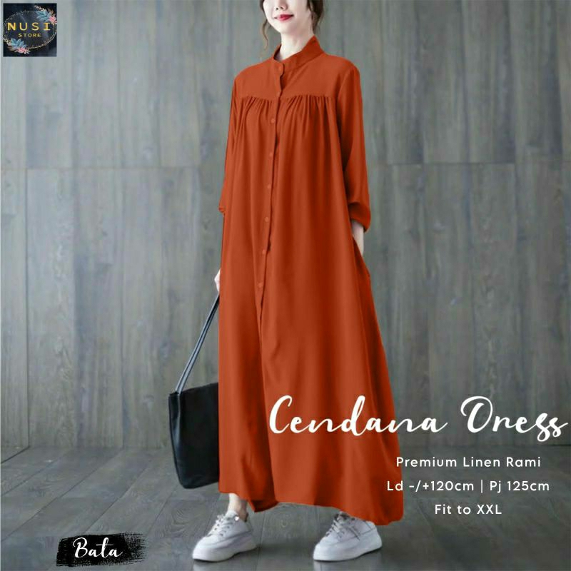 CENDANA MIDI DRESS KATUN LINEN JUMBO LD 120 XXL