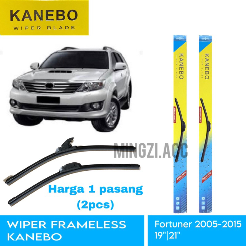 FORTUNER 2005 2008 2010 2012 2014 WIPER KANEBO FRAMELESS PISANG GAGANG KACA MOBIL HUJAN KARET