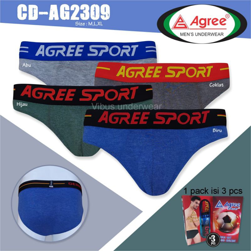 3 Pcs Celana Dalam pria Agree Sport 2309/CD AGREE SPORT 2309/3 Pcs CD Agree Sport