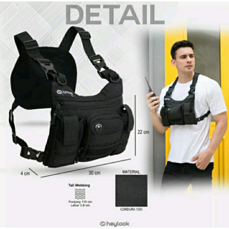 tas dada pria tactical chest bag rompi
