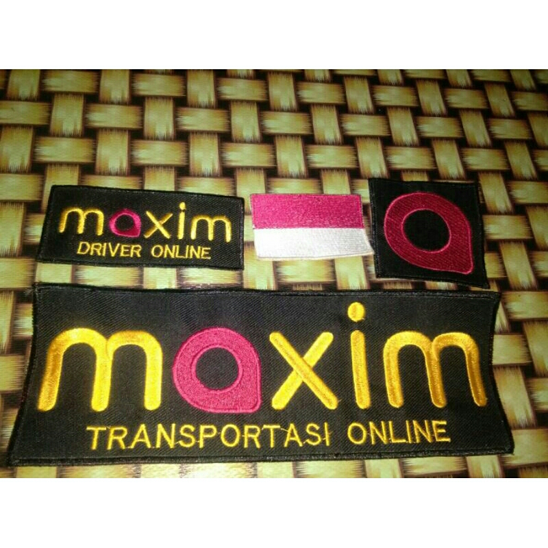 Logo Emblem maxim driver online 1paket lengkap dasar hitam