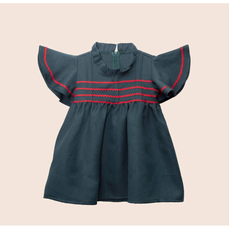 [Preloved] Mini marlan aventine emerald dress 2-3y