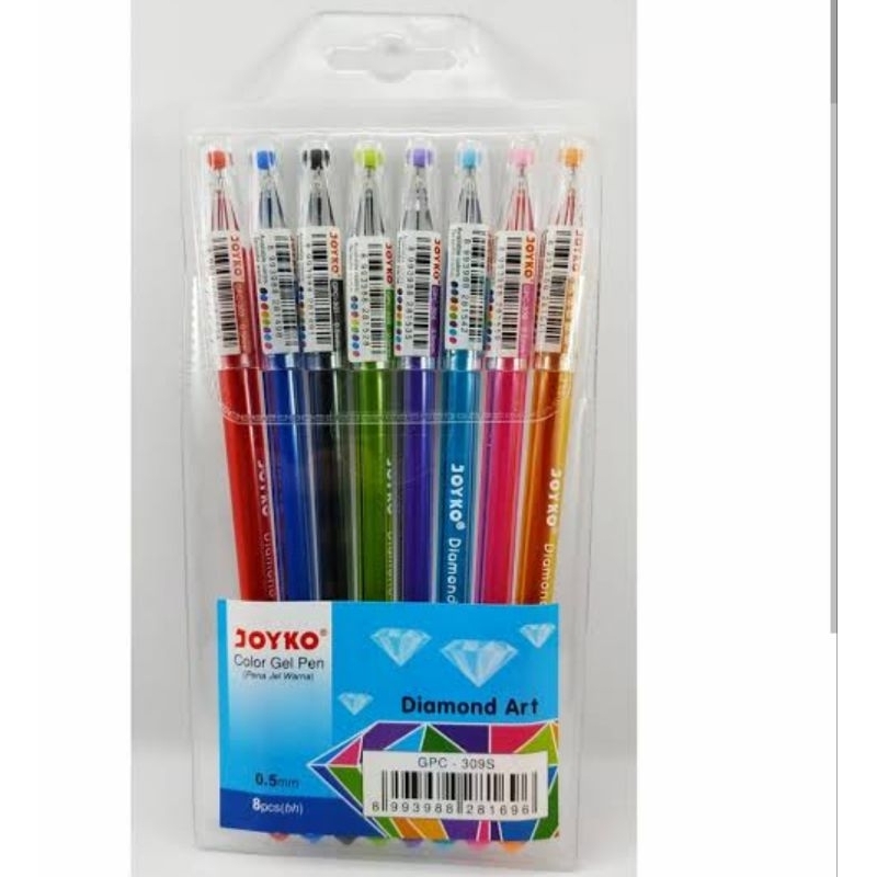 

Pulpen color gel pen joyko 8 warna 0,5 mm