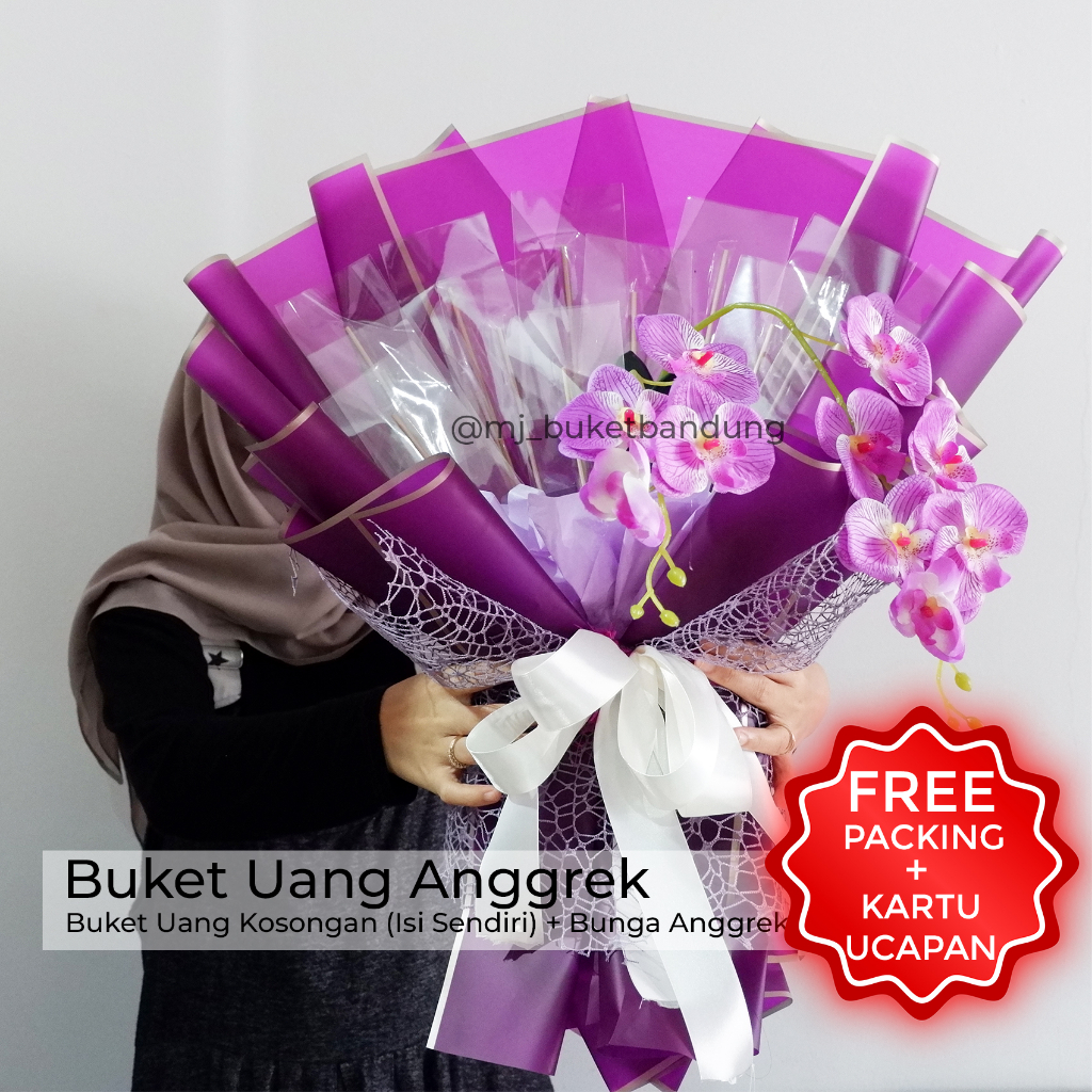 Buket Uang Kosong Anggrek siap isi by MJ buket bandung money bouquet premium bucket hadiah wisuda ul