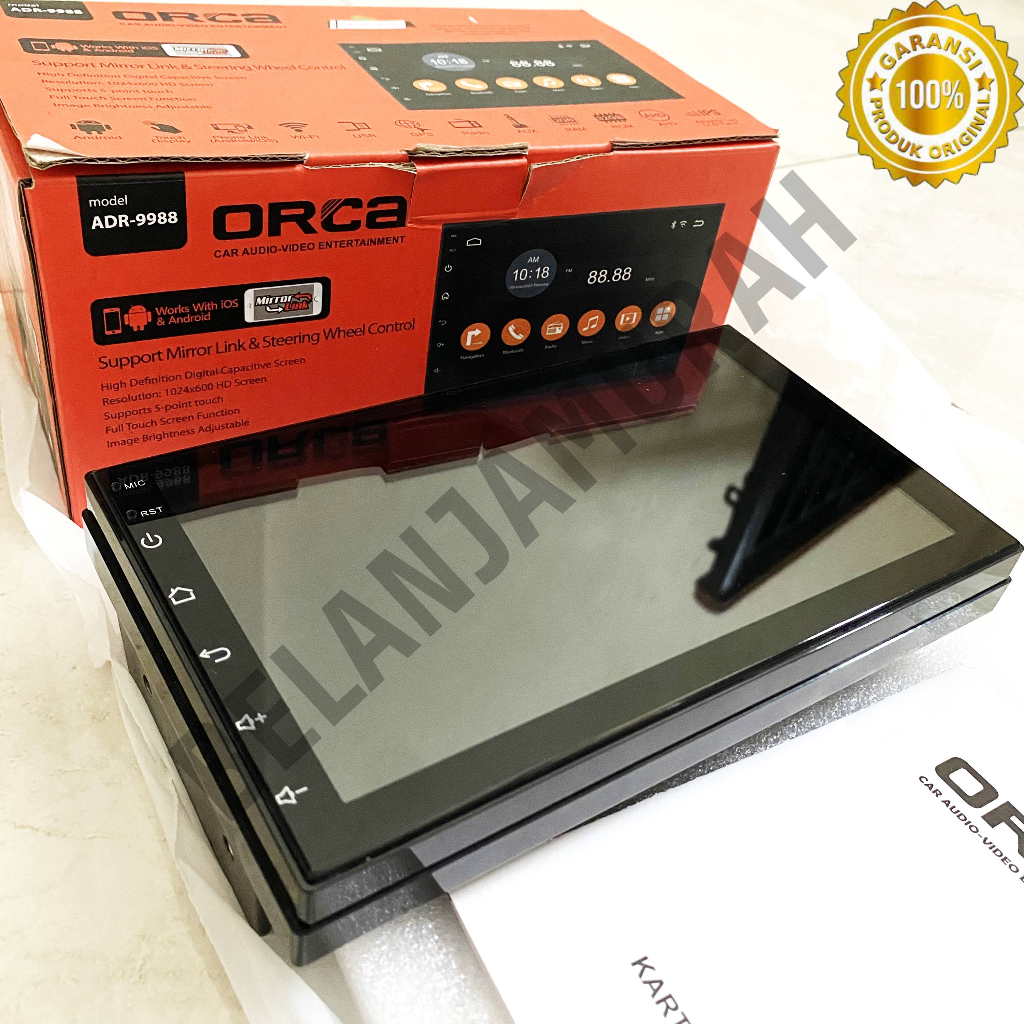 Head Unit Android ORCA 7" inch ADR 9988 RAM 2GB ROM 32GB ASLI 100%