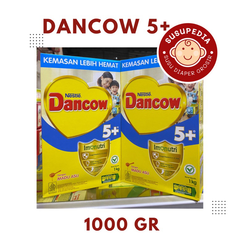 DANCOW 5+ MADU VANILA 1000gr Susu pertumbuhan Anak usia 5 tahun keatas