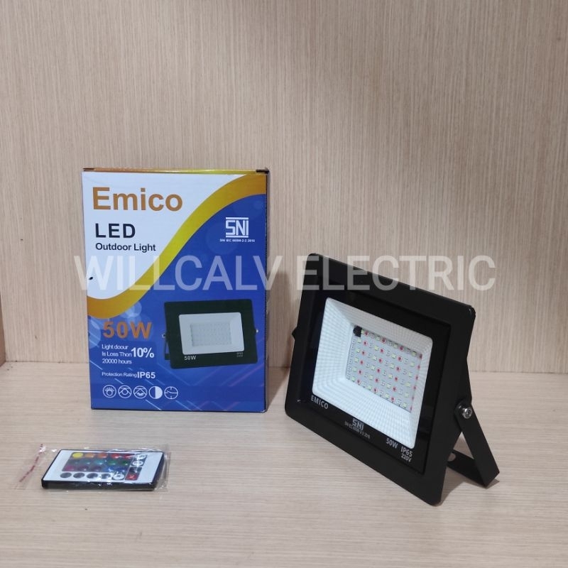 Lampu sorot RGB 50W led Ac 220V / Lampu sorot led 50W RGB Ac 220V