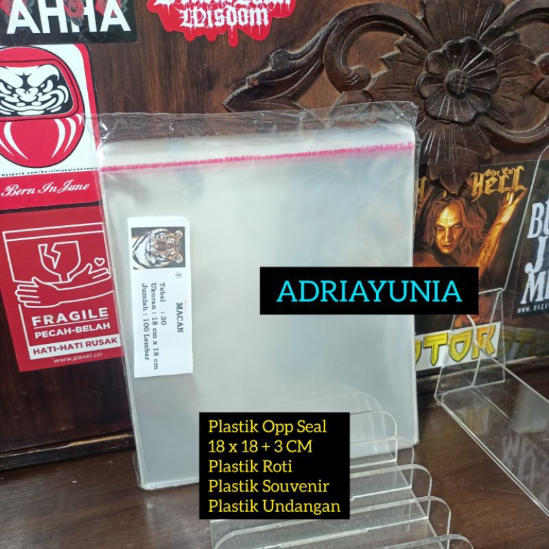 Plastik OPP 18 x 18 cm Seal Roti Sobek - Plastik Opp 18x18 cm seal