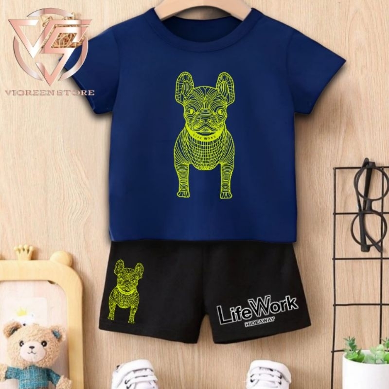 SETELAN ANAK BAJU CELANA ANAK KATUN PREMIUM LIFEWORK SIZE 2TH - 13TH