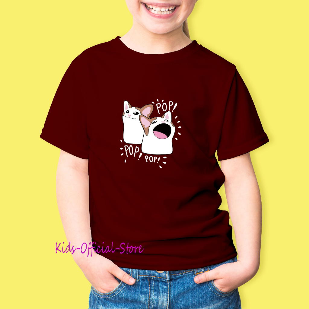 Kaos anak popcat baju anak gambar kucing anak kucing
