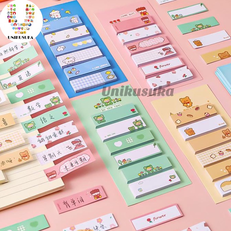 

[UNIKUSUKA] Stick marker / Sticky note / Sticky notes / pembatas buku motif lucu warna warni