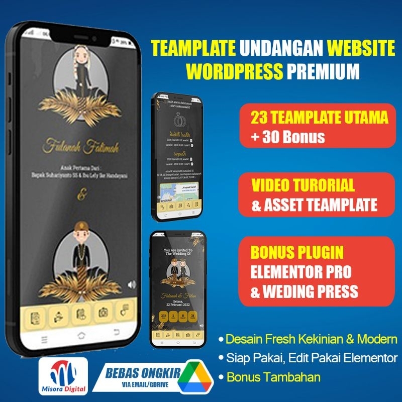 Template Undangan Website Wordpress Lengkap Plus Bonus
