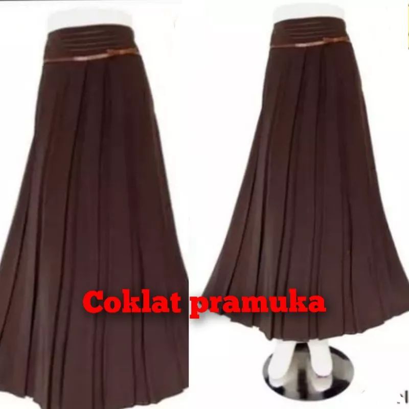 ROK PLISKET COKLAT TUA|| ROK PEMBINA PRAMUKA GURU|| ROK KERJA PANJANG PLISKET