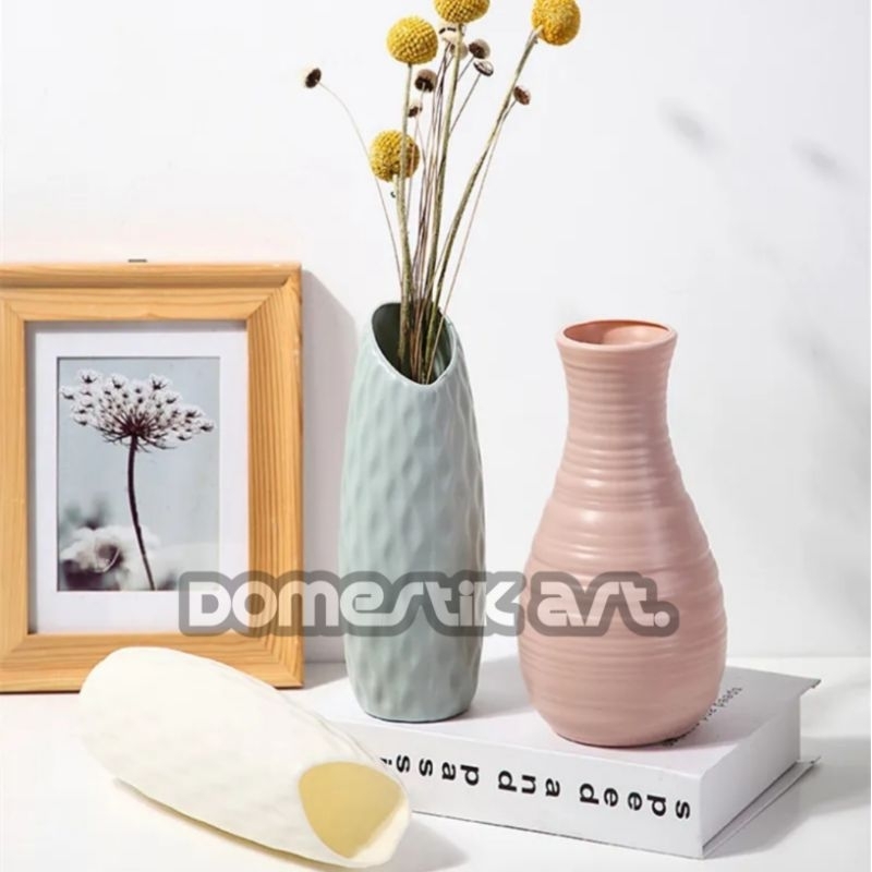 Vas Bunga Plastik Gentong / Pot Bunga Estetik / Hiasan Dekorasi Rumah