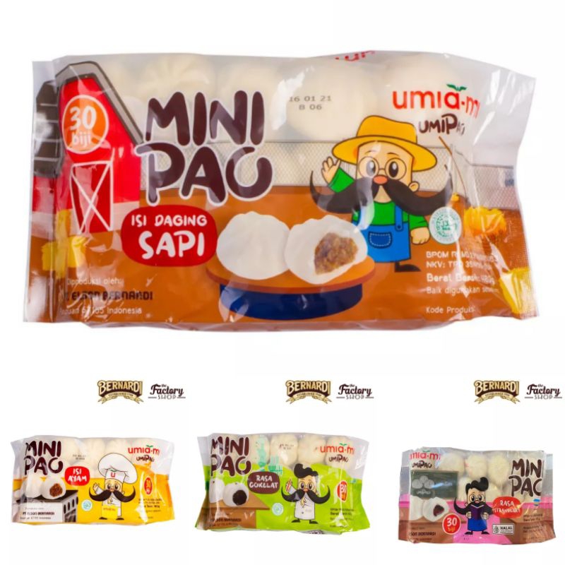 

[Frozen Food] Aneka MiniPao UMIAMI || isi Daging Sapi | Ayam | Cokelat | Strawberry 1 pack (30 biji)