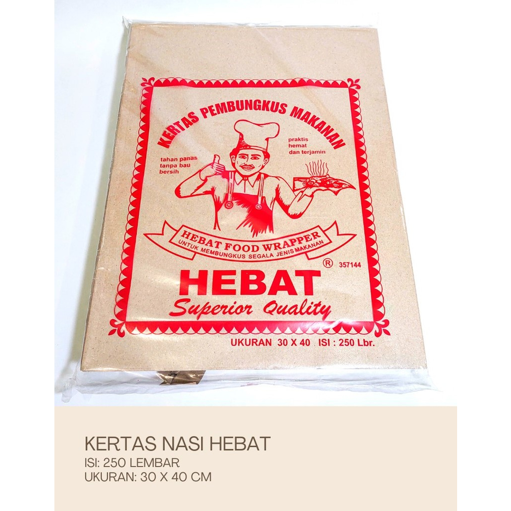 KERTAS MINYAK HEBAT | KERTAS ALAS NASI | KERTAS ALAS MAKANAN WARTEG | ISI 250 PCS