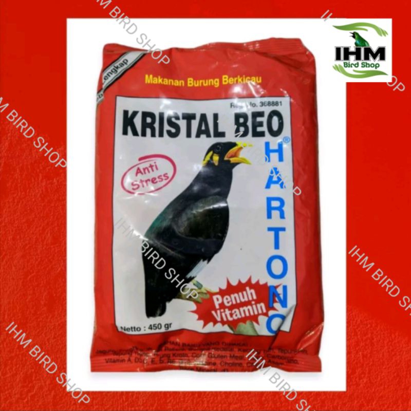 IHM - PAKAN BURUNG KRISTAL BEO HARTONO ANTI STRESS Pakan burung Beo Kristal Beo Hartono Pakan Beo Vi