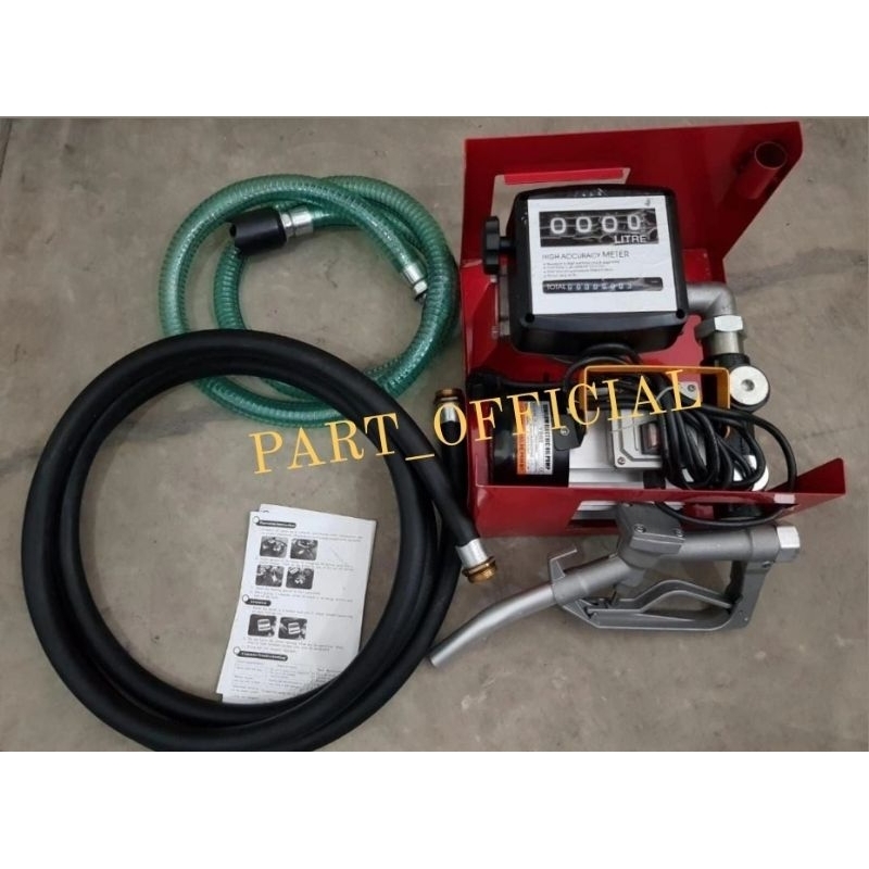 PAKET FLOW METER MINYAK SOLAR + POMPA AC YB 60LPM KOMPLIT SIAP PAKAI ( FLOW METER BBM SET )