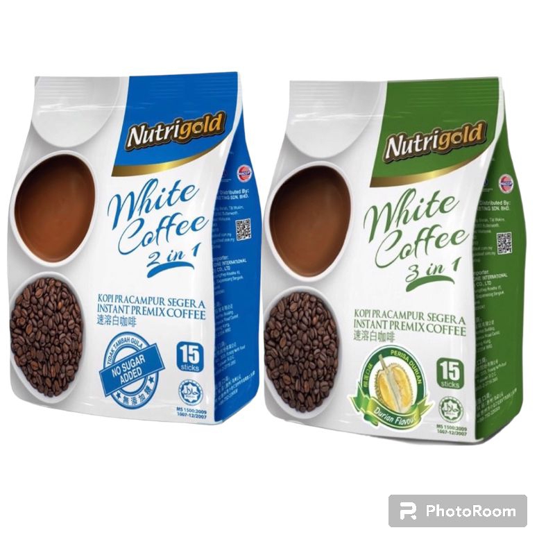 

Nutrigold White Coffe 3in1 No Sugar Aded - Durian Malaysia