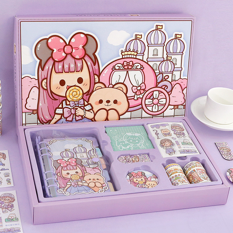 

Diary Set Buku Jurnal Binder Aesthetic Dodo Girl Fantasy Castle and Holiday garden TLD010