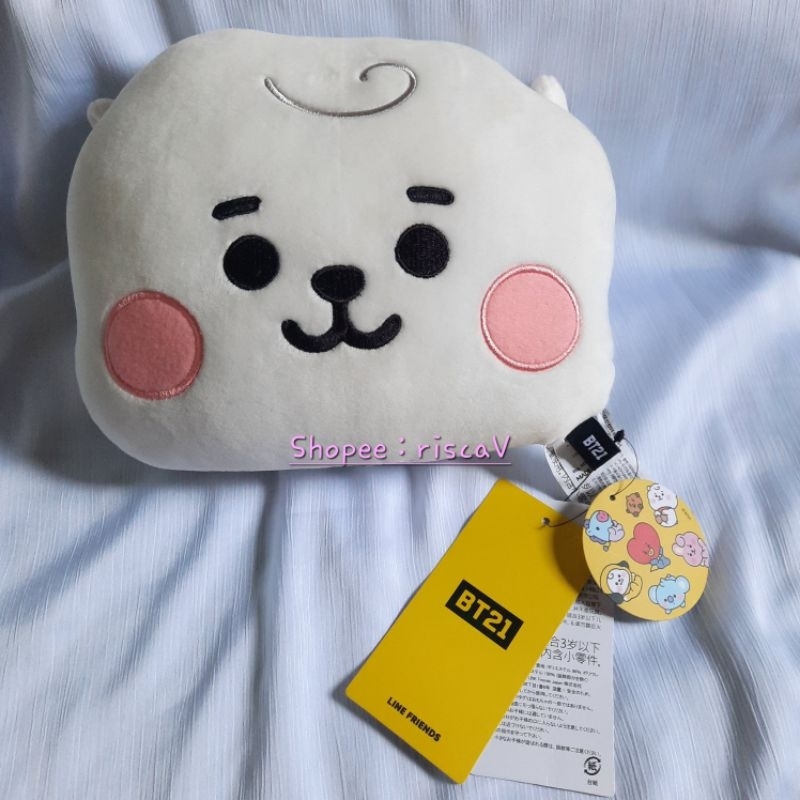 OFFICIAL BT21 Baby RJ Face Cushion Plush BTS Plushie Boneka