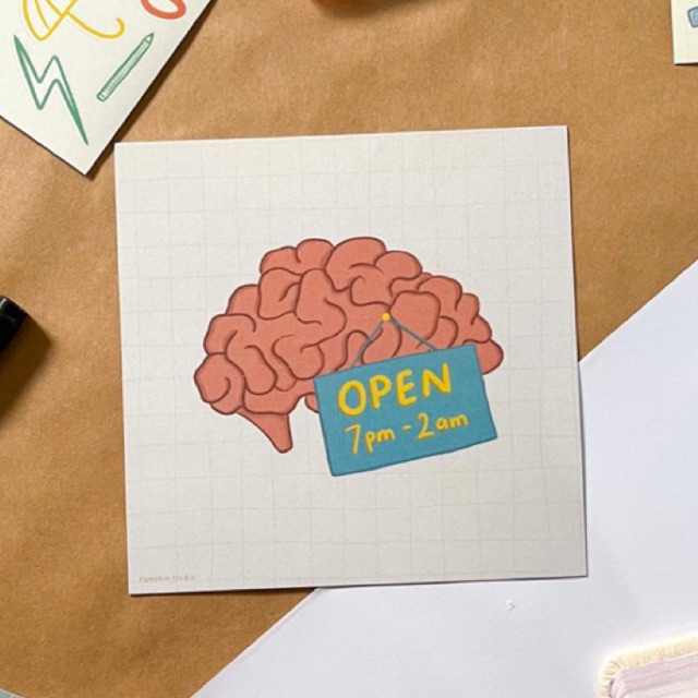 

Brain Opening Hours - Art Print/Postcard | Ramekin Studio