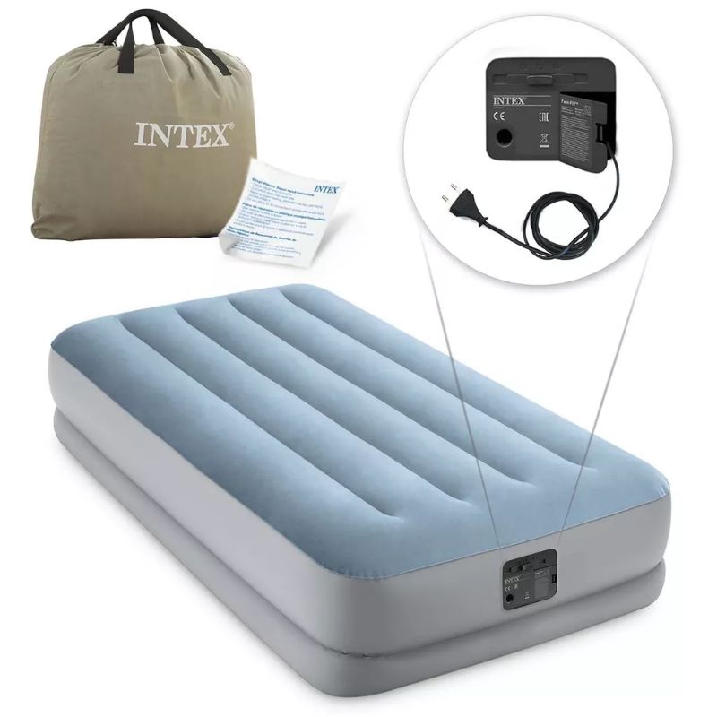 Intex 64166 kasur angin twin midrise comfort airbed durabeam plus original