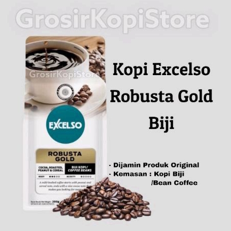 

Kopi Biji Excelso Robusta Gold 200g