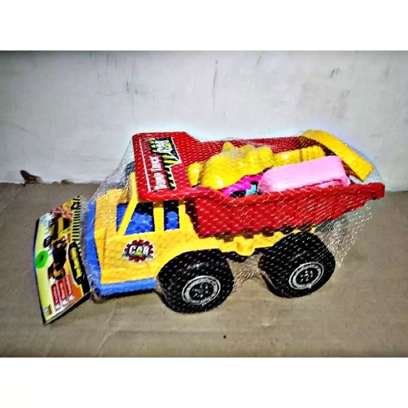 AK 35 MAINAN ANAK EDUKASI DUMP TRUCK PASIR PLUS CETAKAN NYA / MAINAN MOBIL TRUK PENGANGKUT PASIR BAN