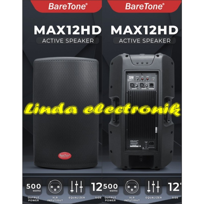 Speaker Aktif Baretone 12inch Max12hd Max 12hd Baretone Max12 Hd 500w