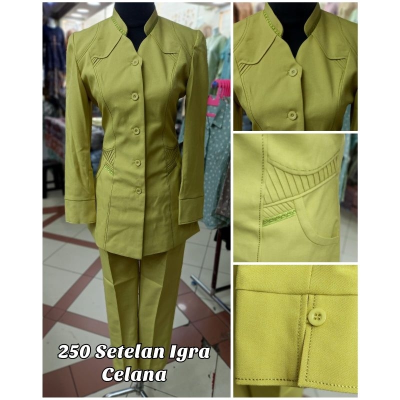 Baju Set Seragam IGRA Nasional Guru RA Hijau Lime Lemon Cantik Murah Berkualitas