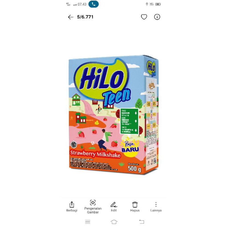 

HILO TEEN STRAWBERY MILKSHSKE 500 gr