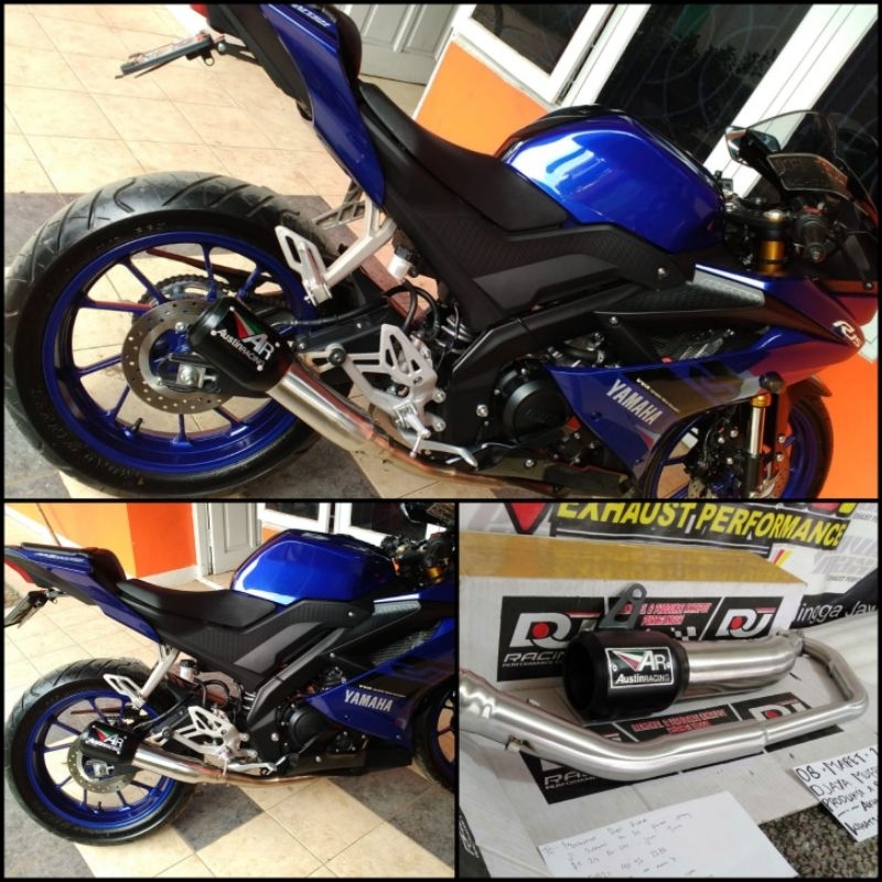 Knalpot austin racing black for yamaha R15 v3