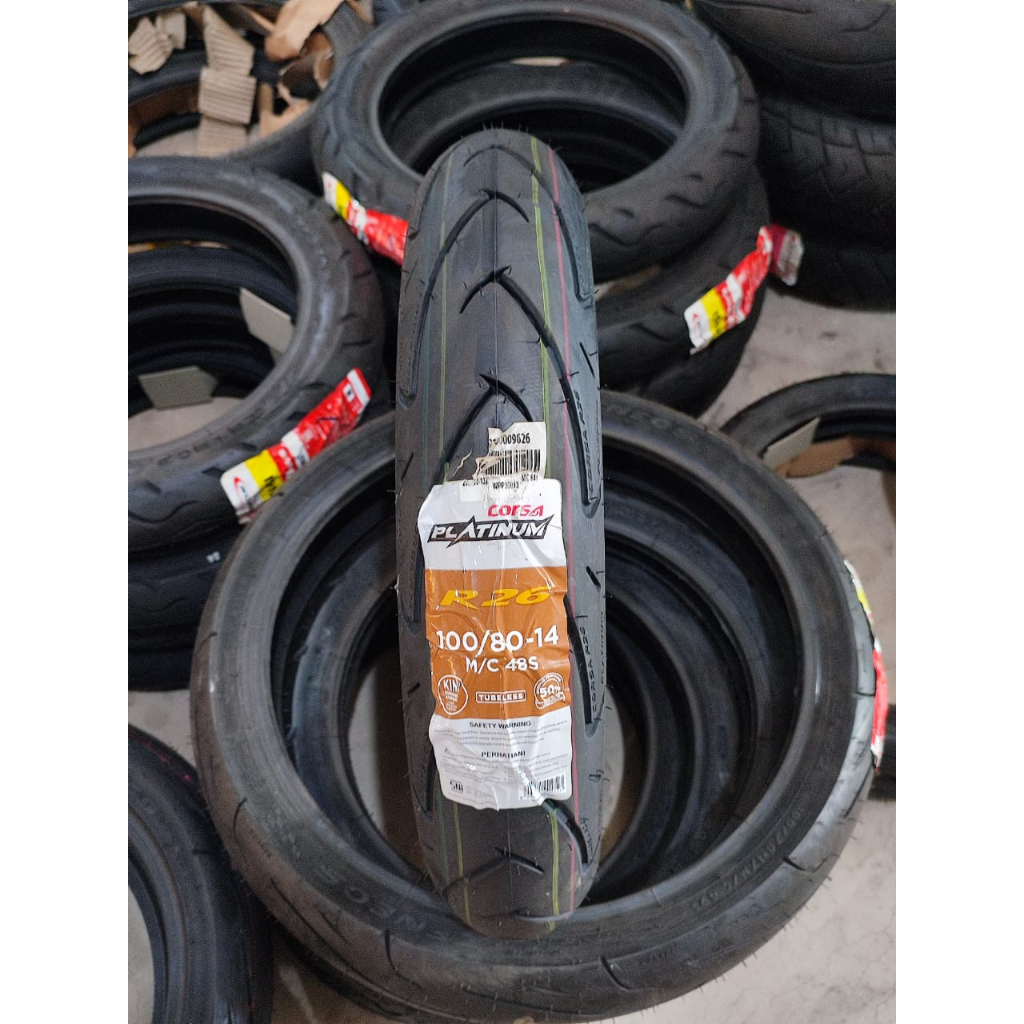 CORSA Ban Motor Vario Ring 14 Uk 100/80-14 Tubeless Mio/Beat/Vario/Spacy/Spin/Xride - CORSA Platinum