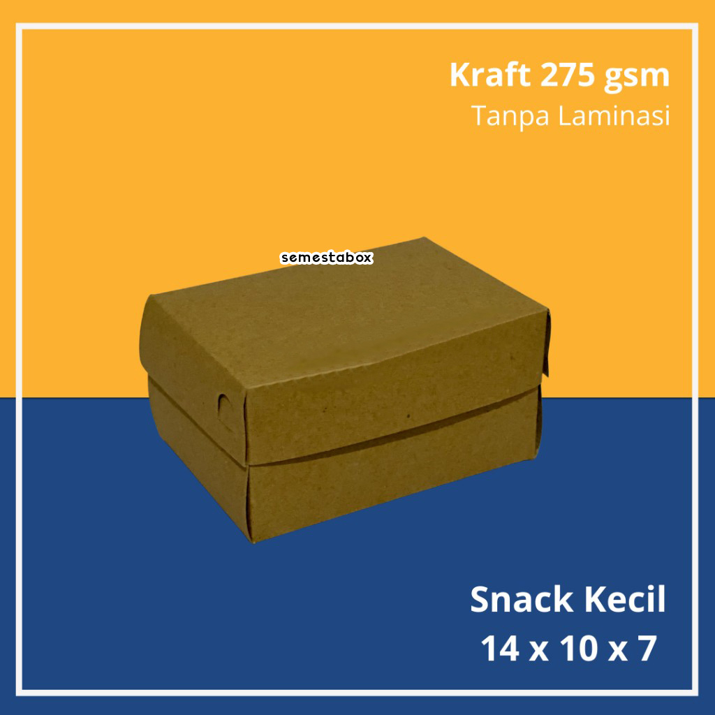 

Dus Snack Kraft 14x10x7// dus r3/ dus snack/ dus lapis/ dus kue/ dus lemper/ dus kue/ produsen dus