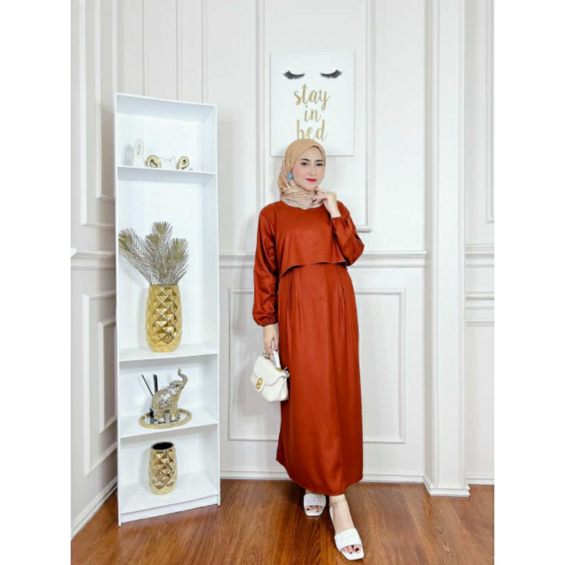 gamis rayon twill premium ori tebal vest korean style terbaru 2023