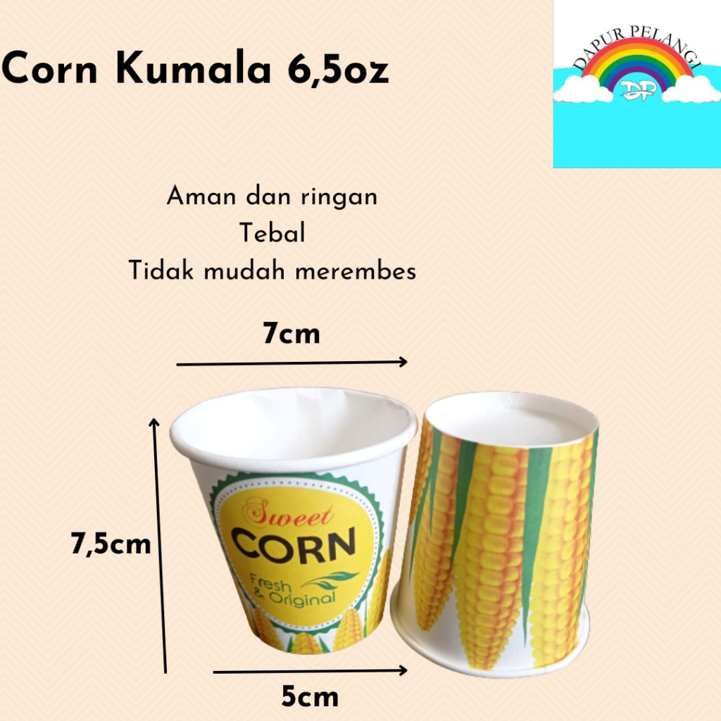 Gelas Kertas/Gelas Kopi/Gelas Jasuke/Cup 6,5oz Corn Kumala