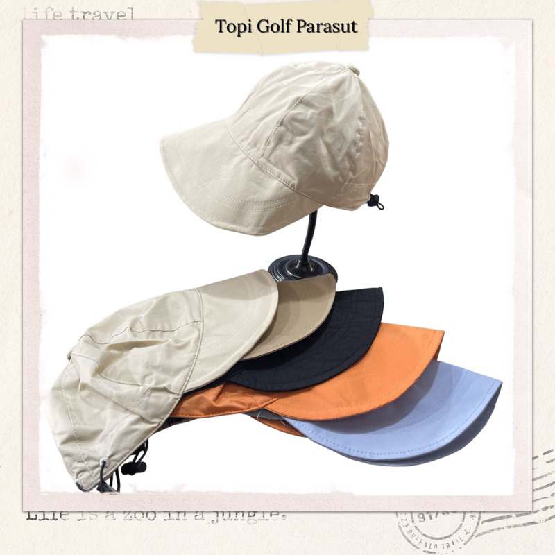 Topi anti matahari - Topi golf Parasut - visor hat parasut - japanese visor hat - topi anti uv wanita