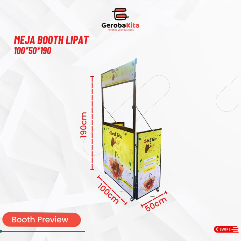 Meja Booth Lipat 100x50x190