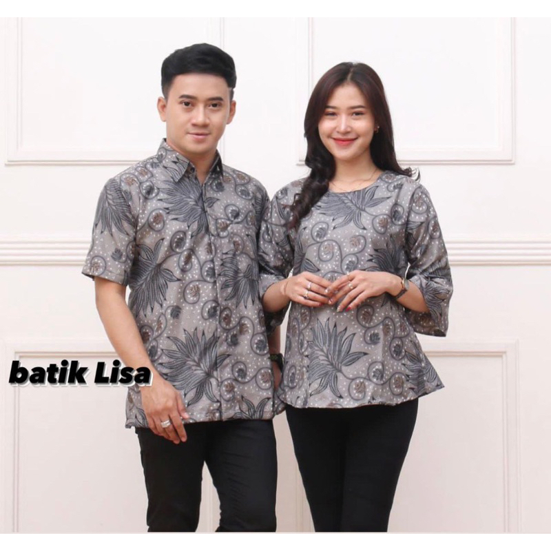 Baju Batik Pria/ Wanita Atasan Blouse Kekinian Seragam Resepsi Kantor Kerja