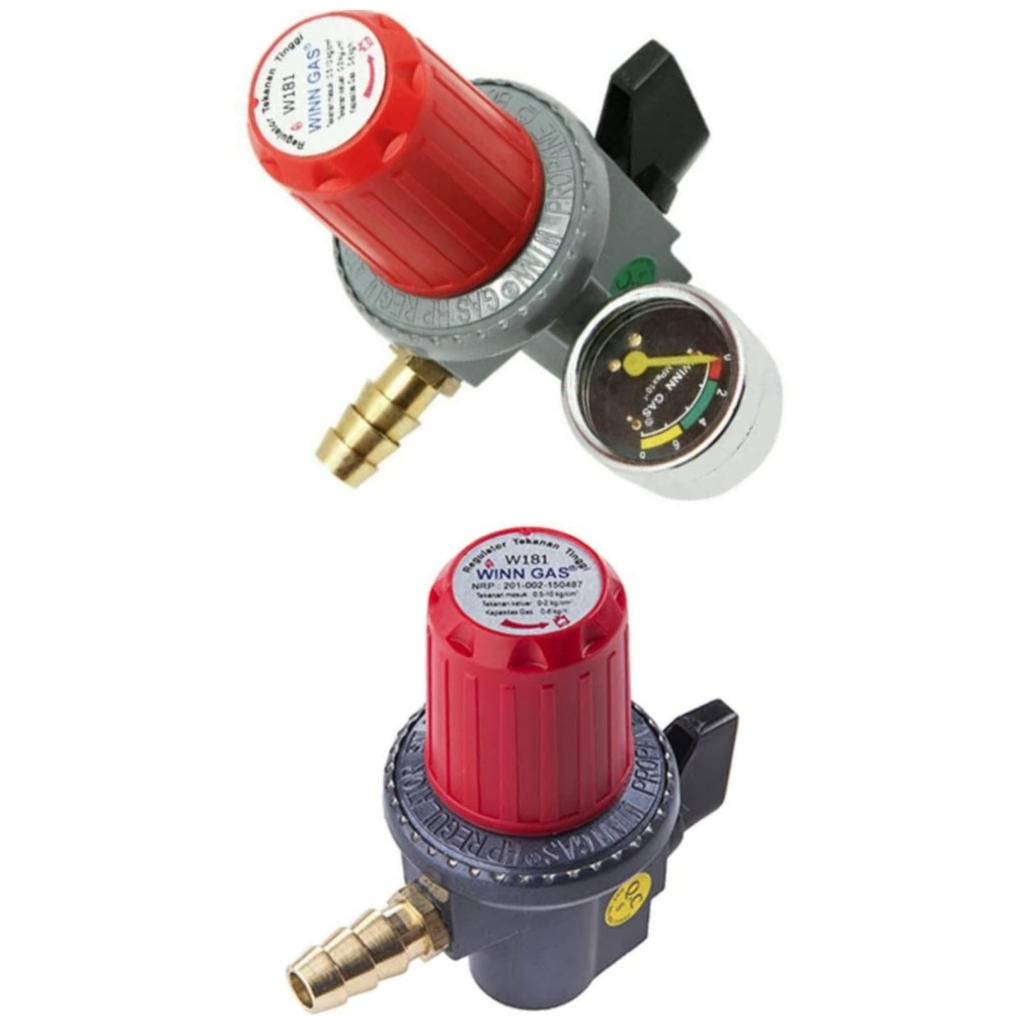 Regulator Gas LPG WINN GAS 3kg 12kg Dengan Meter W181 Tekanan Tinggi