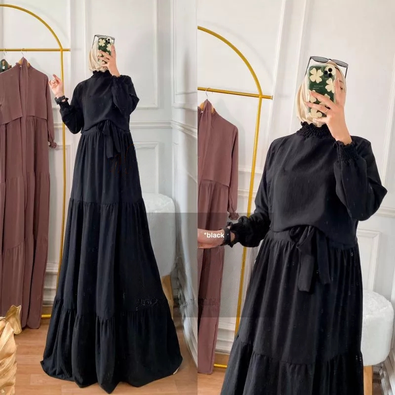 Gamis terbaru 2023 Cheryl Maxy gamis simple dan elegan gamis korea style remaja fashionable