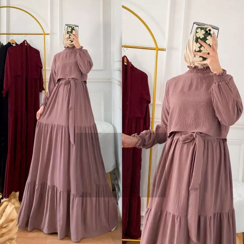 Gamis terbaru 2023 Cheryl Maxy gamis simple dan elegan gamis korea style remaja fashionable