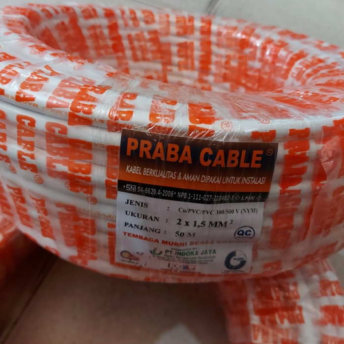 Kabel Praba NYM 2 x 1,5 mm meteran kabel Listrik instalasi