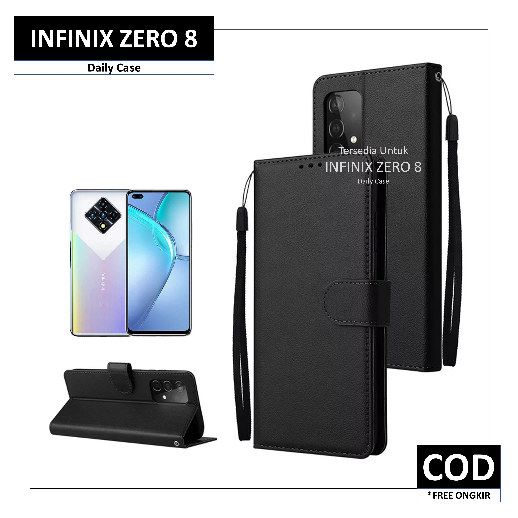 Case INFINIX ZERO 8 Flip Casing Terbaru Kesing HP Kulit Premium