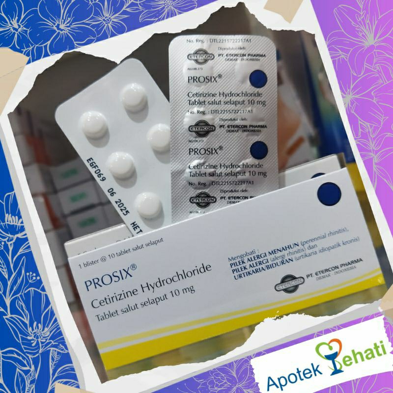 Prosix Tablet per Blister Obat Gejala Alergi Seperti Rasa Gatal Pada Mata, Tenggorokan, Hidung Tersu