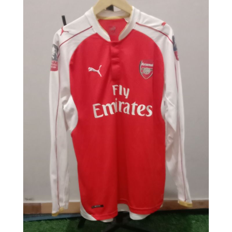 JERSEY ARSENAL HOME LONGSLEEVE 2015 NAMESET (OZIL) #10 SIZE XL