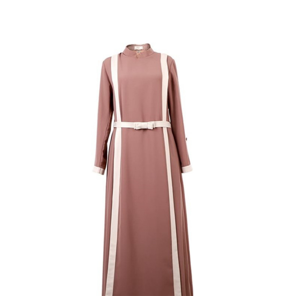 Gamis List Elegan Belt Busui Friendly Tyana Dress by IM Syar'i-Mocca Dress